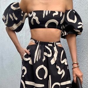 NWT Seven Wonders York Cotton Top M Black/Sand